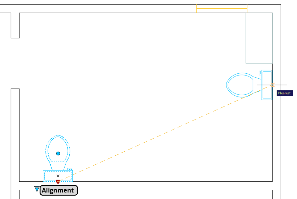 toilet move alignment