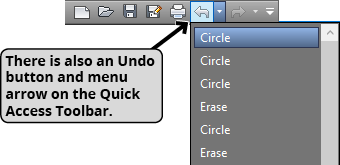 undo button quick access toolbar