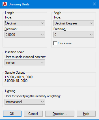 units dialog box mechanical