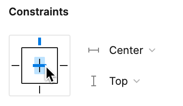 button component set center constraint