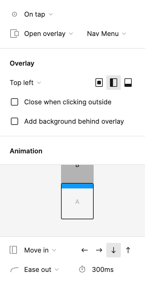 prototype options overlay