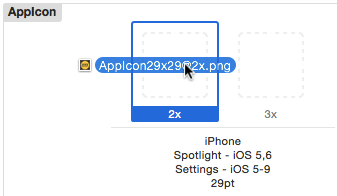 drag AppIcon to xcassets
