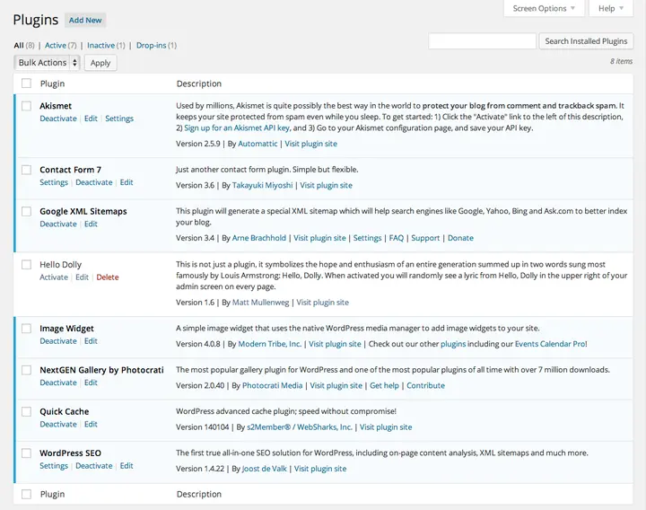 plugin page