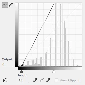 Curves dialog showing refined settings for adjusting contrast in hair selection