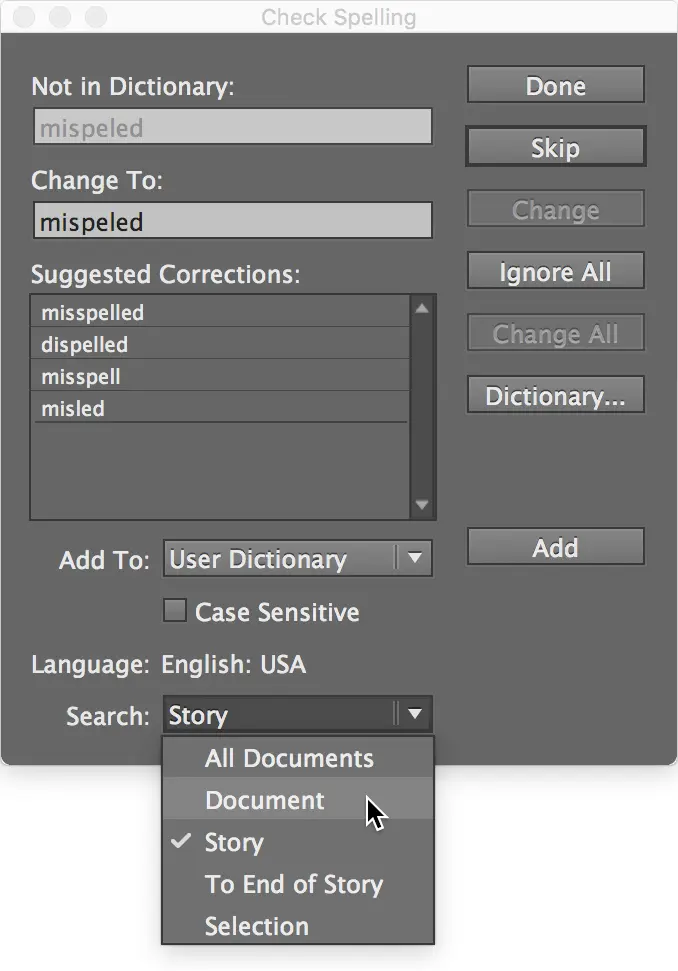 check spelling