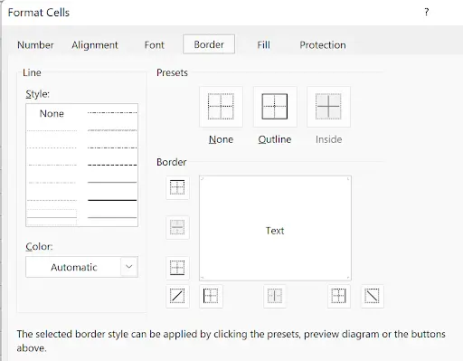 Border tab