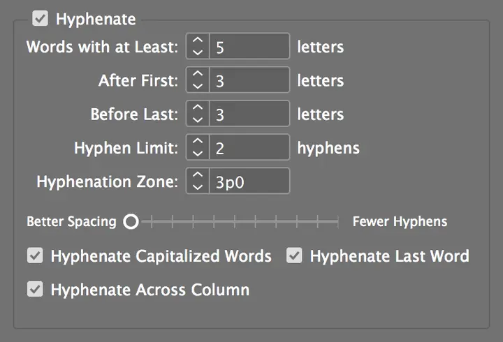 pop styles hyphenation