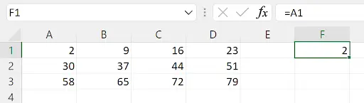Excel SEQUENCE function generating a dynamic array of sequential numbers