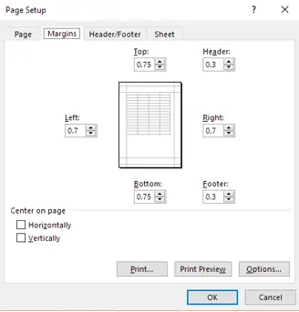 Intro To Excel Page Layout 1 example showing you will see this: