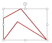 Excel shape selected showing the rotation handle icon at the top