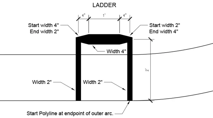 polyline swimming pool ladder