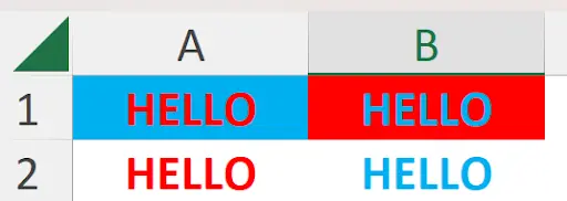 Formatting Cells In Excel example showing here’s the difference: