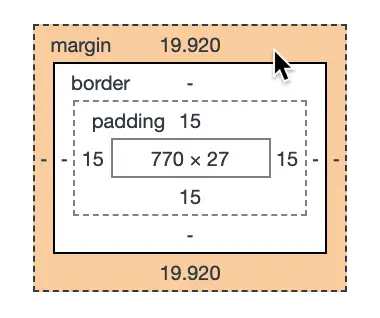 dev tools inspect h2 margin