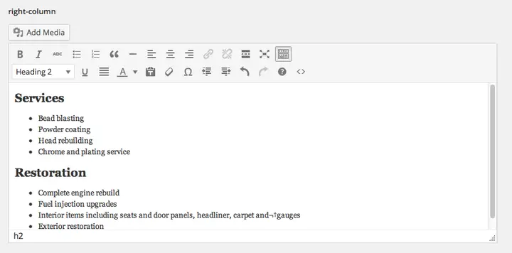 custom field wysiwyg