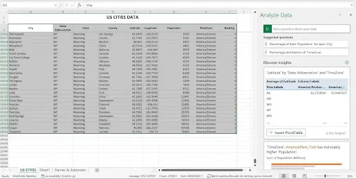 Excel spreadsheet with frozen column headings and data extending to row 28341