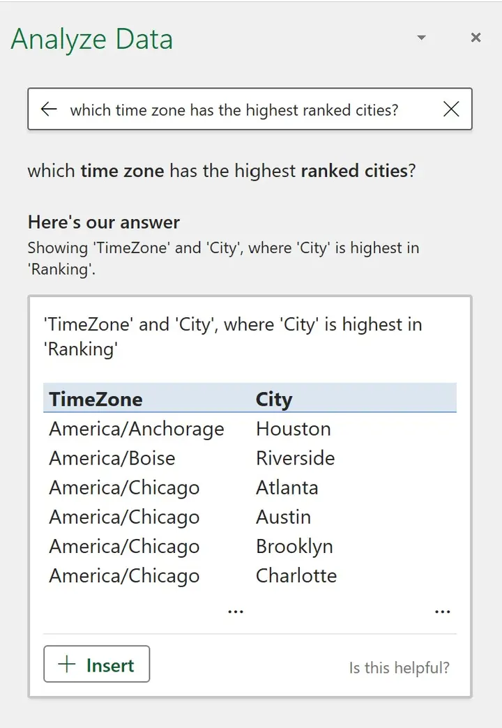 Excel Explains Its Answers