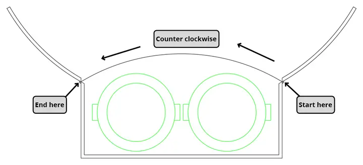 arc tool start end radius