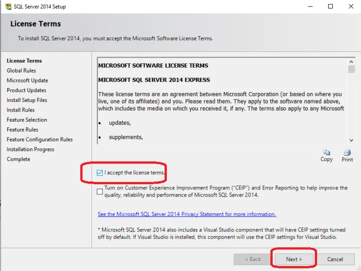 Sql server express install 9