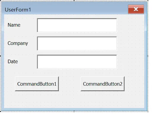 Forms With Vba In Excel example showing draw 2 of them: