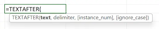 Excel TEXTBEFORE function extracting text before the space delimiter