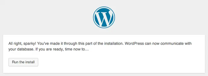 installing WordPress
