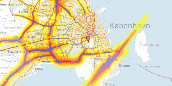 Trafikstøjkort på Cylindervej 17, 1. th, 2450 København SV