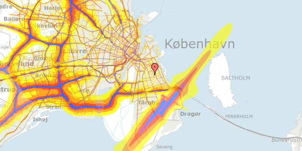 Trafikstøjkort på Amsterdamvej 25, 2300 København S