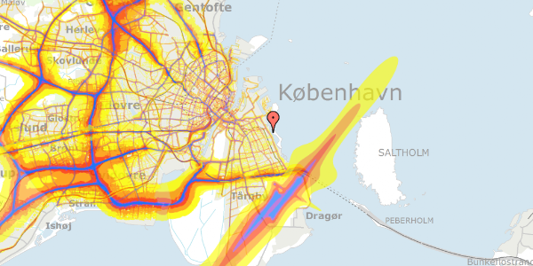 Trafikstøjkort på Krimsvej 23, 10. tv, 2300 København S