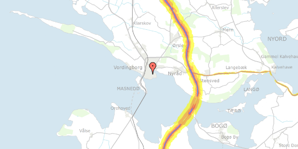 Trafikstøjkort på Trellemarksvej 5, 4760 Vordingborg