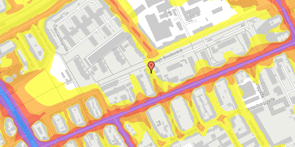 Trafikstøjkort på Halgreensgade 11, 2. , 2300 København S