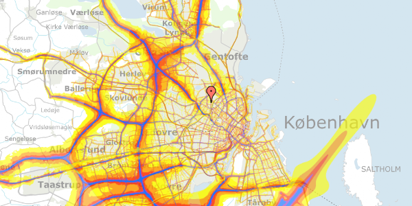 Trafikstøjkort på Rentemestervej 42B, 2. 2, 2400 København NV