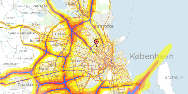 Trafikstøjkort på Bispevej 25, 2400 København NV