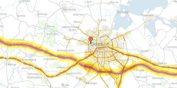 Trafikstøjkort på Rugvang 36, . 59, 5210 Odense NV