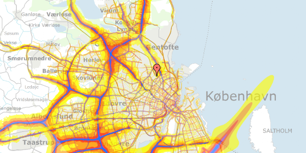 Trafikstøjkort på Bispebjerg Bakke 23, st. , 2400 København NV