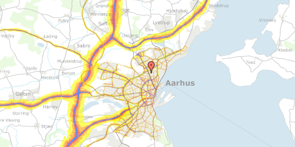 Trafikstøjkort på Malmøgade 9A, 1. 5, 8200 Aarhus N