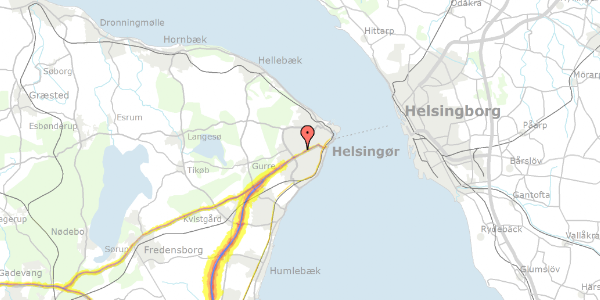 Trafikstøjkort på Lathyrusvej 45, 3000 Helsingør