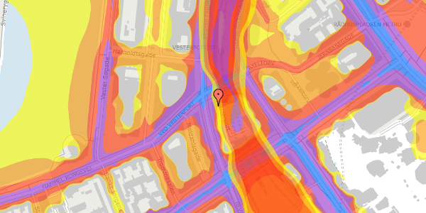 Trafikstøjkort på Vester Farimagsgade 6, 1. 1044, 1606 København V