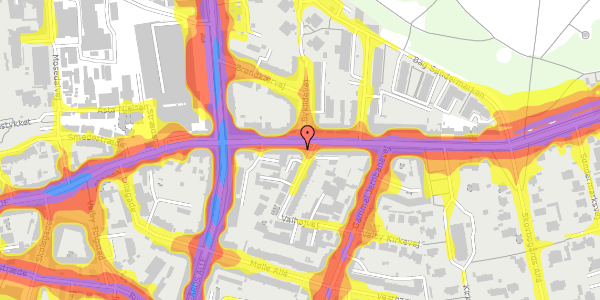 Trafikstøjkort på Valby Langgade 33, st. , 2500 Valby