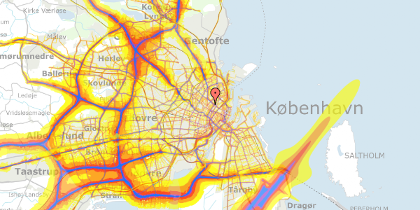 Trafikstøjkort på Læssøesgade 14B, 1. , 2200 København N