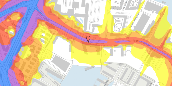 Trafikstøjkort på Teglholmsgade 12A, st. 3, 2450 København SV