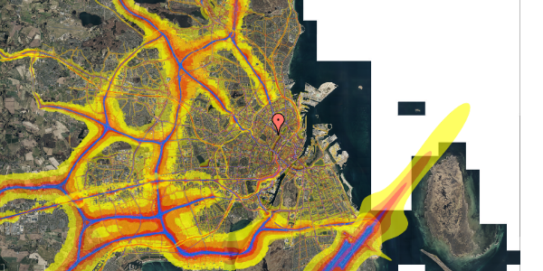 Trafikstøjkort på Ahornsgade 18, 2200 København N