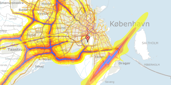 Trafikstøjkort på Teglholmens Østkaj 61, 6. th, 2450 København SV