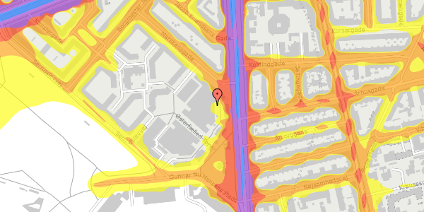 Trafikstøjkort på Østerfælled Torv 10, 1. , 2100 København Ø