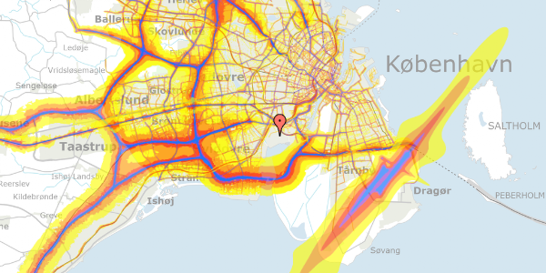 Trafikstøjkort på Hf. Sundbo 83, 2450 København SV