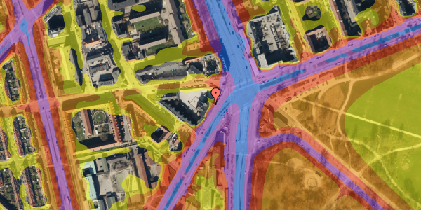 Trafikstøjkort på Jagtvej 169A, 2. th, 2100 København Ø