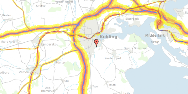 Trafikstøjkort på Finmarken 42, 6000 Kolding