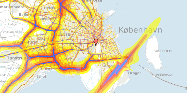 Trafikstøjkort på Andrei Sakharovs Vej 23, st. th, 2450 København SV