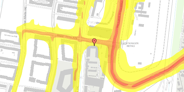 Trafikstøjkort på Asger Jorns Allé 5, 2. 203, 2300 København S