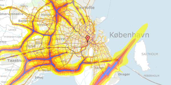 Trafikstøjkort på Vesterbrogade 35A, 5. th, 1620 København V