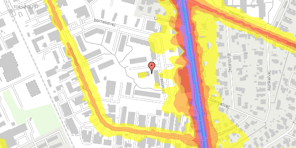 Trafikstøjkort på Borresøvej 3, kl. 42, 8240 Risskov